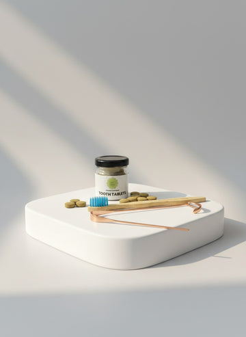 Complete Oral Care Combo (30 Tooth Tablets + Copper Tongue Cleaner + Bamboo Toothbrush)