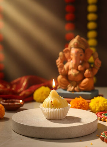 Modak Shaped Soy Wax Candle | Festive Decor Candle
