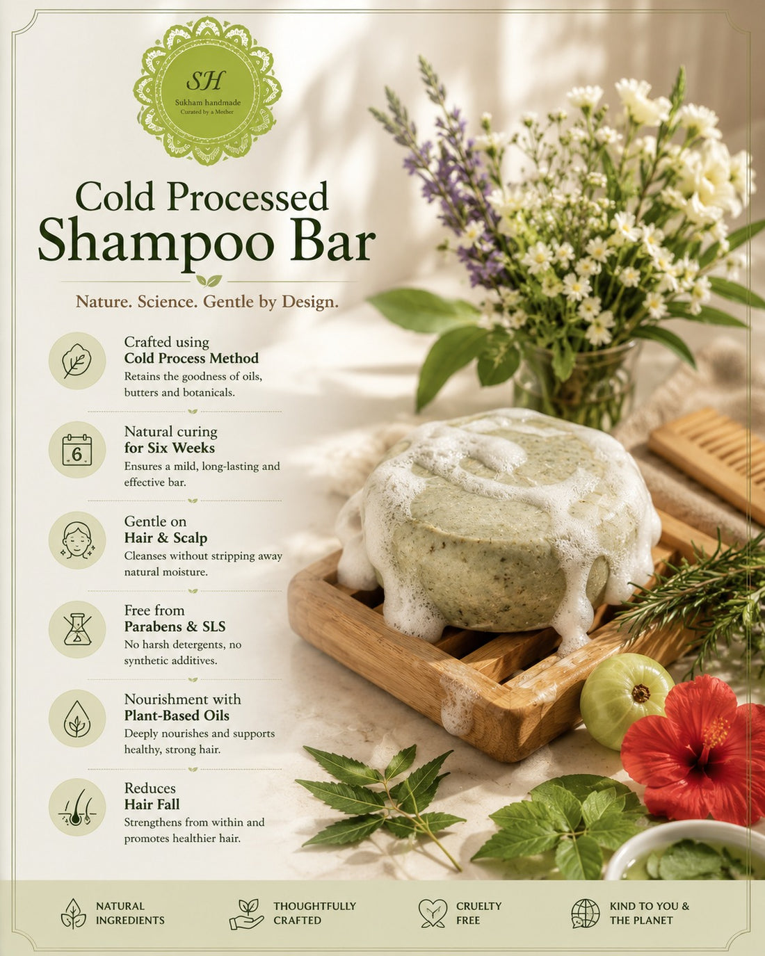 Shampoo Bar- Neem Bringa Brahmi - 80g