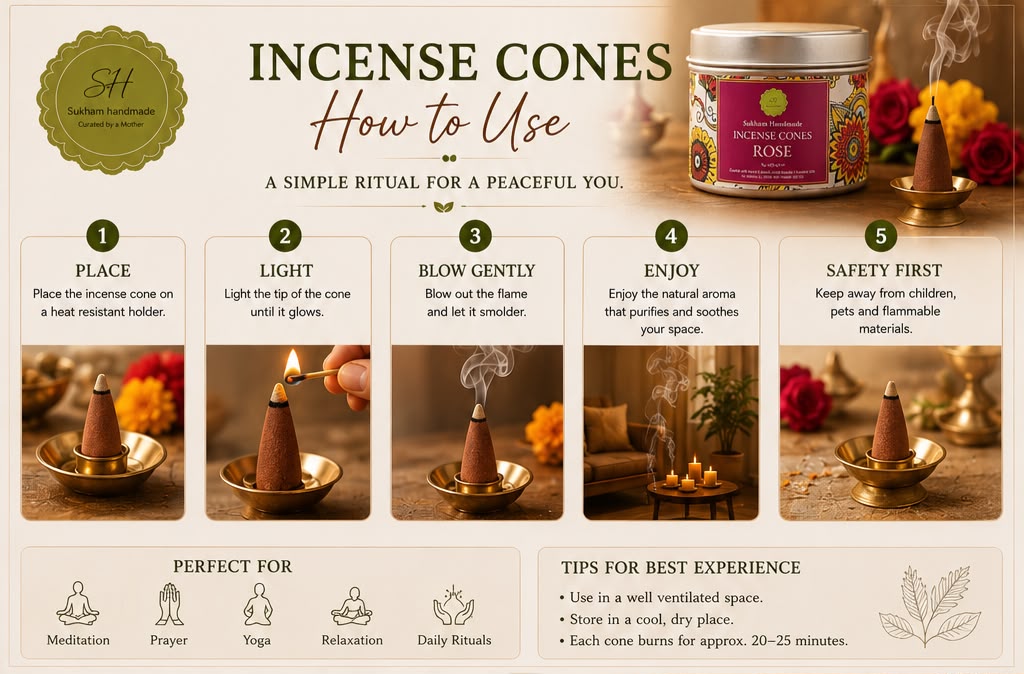 Rose incense cone
