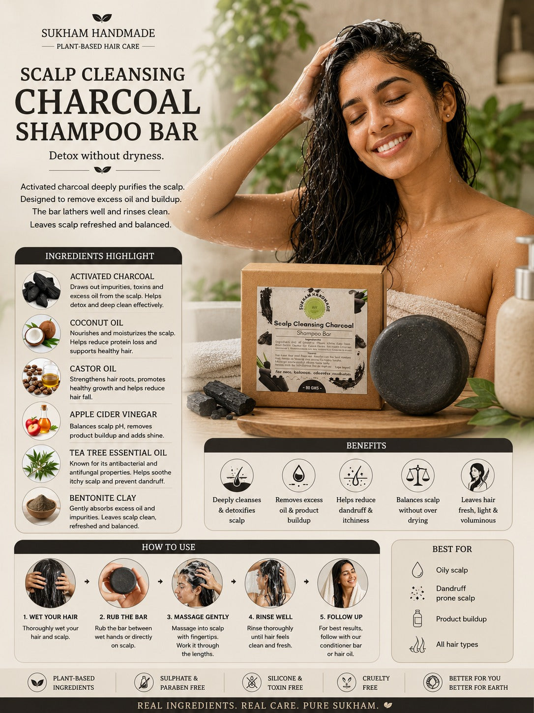 Scalp Cleansing Charcoal Shampoo Bar