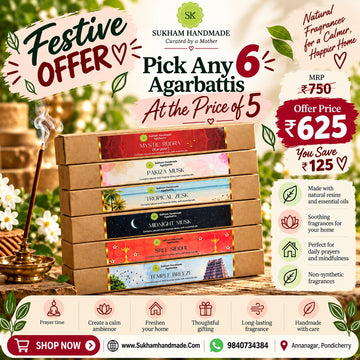 Sukham Handmade Agarbathi – 6 for 5 Value Pack