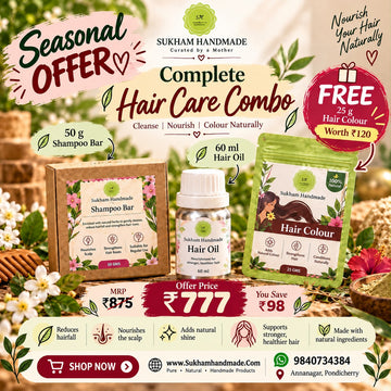Hair Care Trio | 60ml Hair Oil + 50g Shampoo Bar + FREE 25g Hair Colour