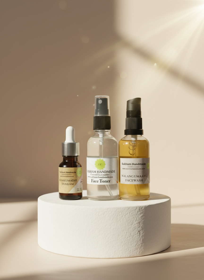 Nalangu Maavu Face Wash + Face Toner + Kumkumadhi Thailam (Radiant Skin Ritual)