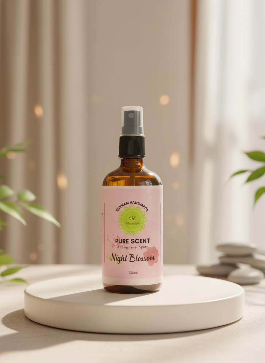 Pure scent - Air freshner Spray-Night blossom (Vetiver + Rose + Geranium)
