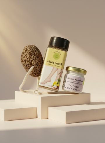 Foot Soak + volcano pumice  Stone + Foot Cream