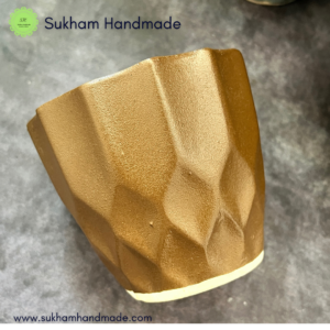 handcrafted ceramic planter - Plant holder in bronze colour