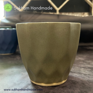 handcrafted ceramic planter - Plant holder in matte brown colour